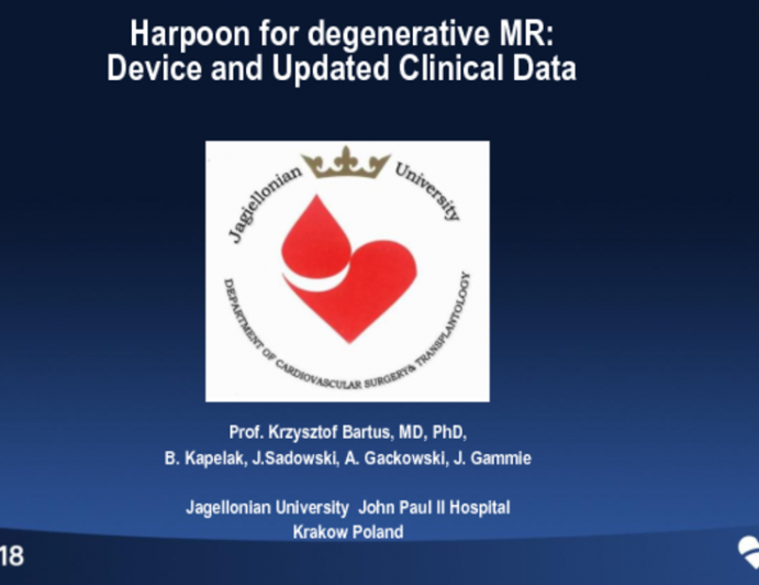 Harpoon for Degenerative MR: Device and Updated Clinical Data