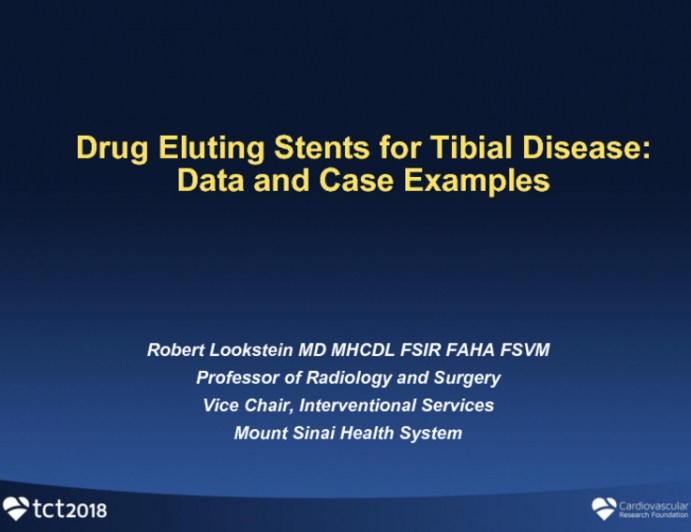 Drug-Eluting Stents For Tibial Disease: Data and Case Examples