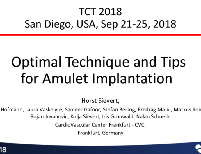 Optimal Technique and Tips for Amulet Implantation