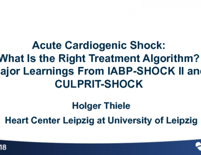 Major Learnings From IABP-Shock II and CULPRIT-Shock