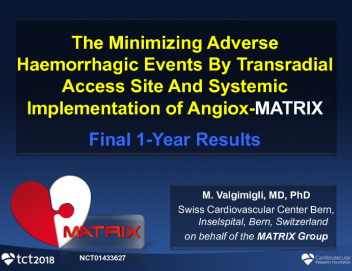 The Latest Antithrombotic Data: MATRIX at 1 Year