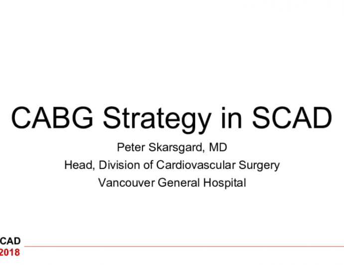 CABG Strategy in SCAD