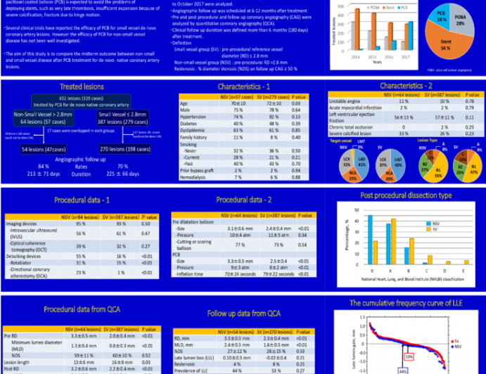 Comparison of midterm outcome between small and non-small vessel after paclitaxel coated balloon treatment in de novo native coronary artery disease