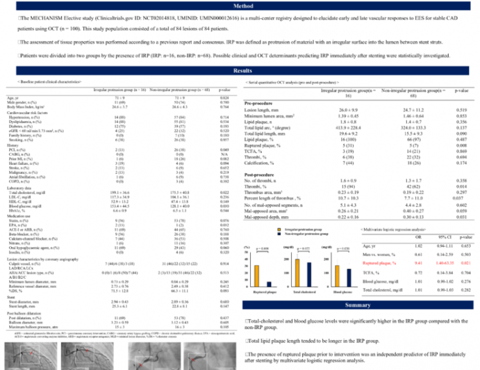 Investigation of Potential Predictors of Irregular Protrusion following Cobalt Chromium Everolimus-Eluting Stent Implantation in Patients with Stable Coronary Artery Disease : Subanalysis of the MECHANISM-Elective study
