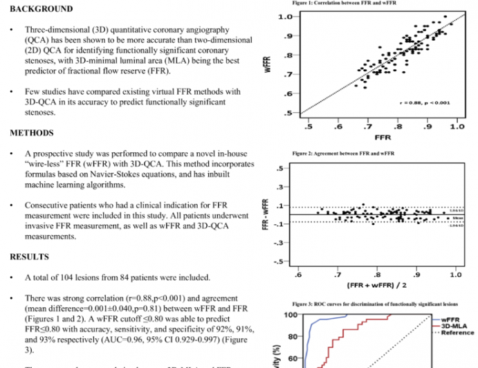Comparison of a novel "wireless" fractional flow reserve technique versus three-dimensional quantitative coronary angiography to predict functionally significant coronary stenoses