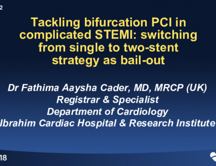 Tackling bifurcation PCI in complicated STEMI: switching from single to two-stent strategy as bail-out