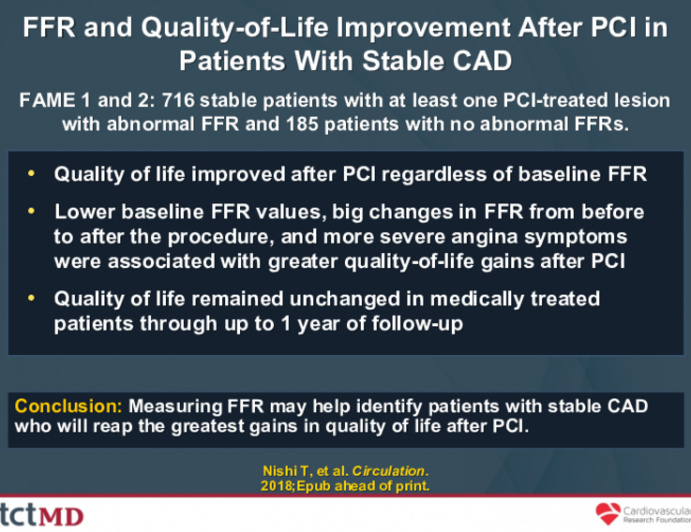 FFR and Quality-of-Life Improvement After PCI in Patients With Stable CAD