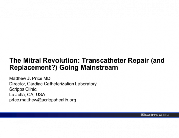 The Mitral Revolution: Transcatheter Repair (and Replacement?) Going Mainstream