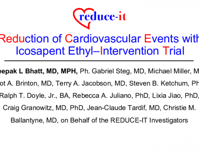REDUCE-IT Trial: Reduction of Cardiovascular Events with Icosapent Ethyl–Intervention Trial