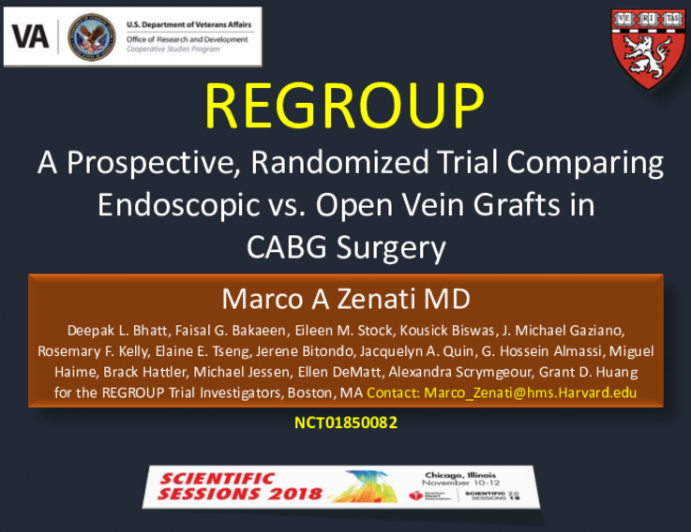REGROUP Trial: A Prospective, Randomized TRial Comparing Endoscopic vs. Open Vein Grafts in CABG Surgery