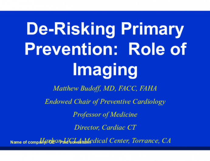 De-Risking P rimary P revention: Role of Imaging