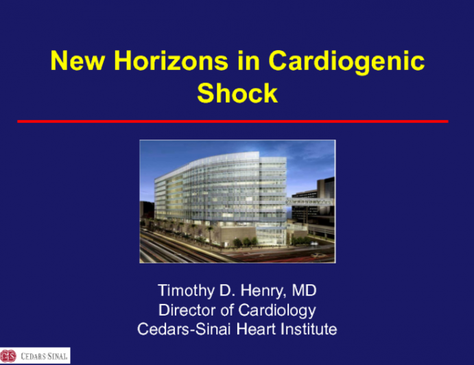 New Horizons in Cardiogenic Shock 