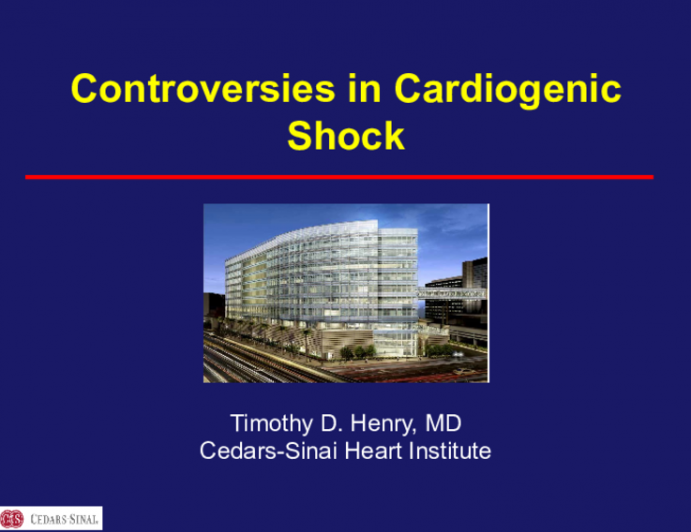 Controversies in Cardiogenic Shock
