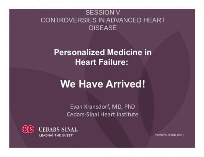 Personalized Medicine in Heart Failure: We Have Arrived!