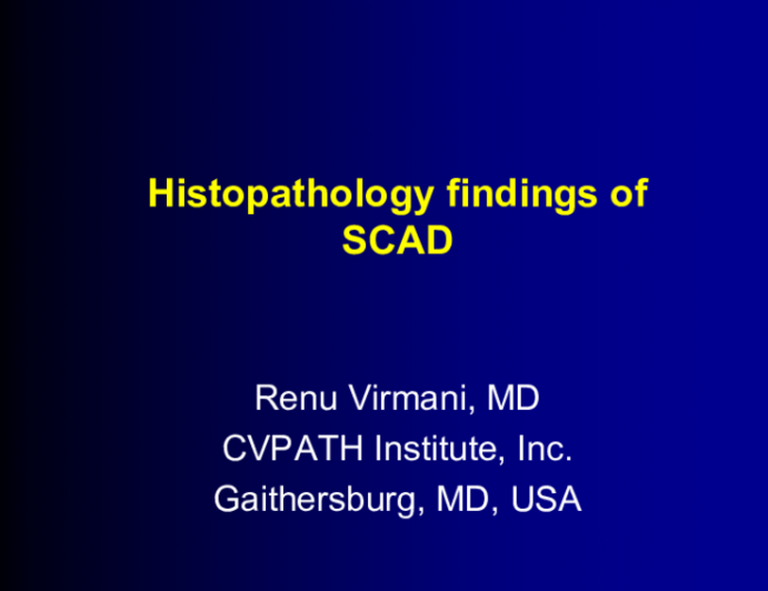 Histopathology findings of SCAD