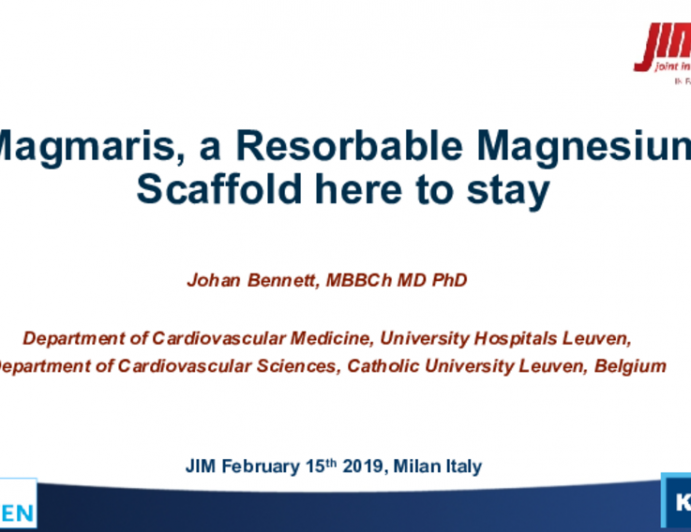 Magmaris, a Resorbable Magnesium Scaffold here to stay