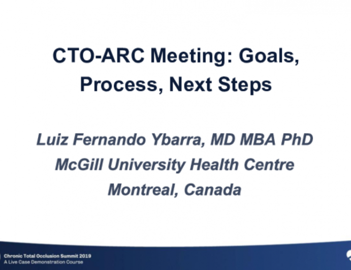 Inaugural CRF Sponsored CTO-ARC Meeting: Goals, Process, Next Steps