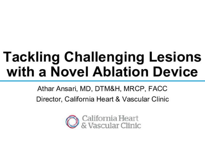 Tackling Challenging Lesions with a Novel Ablation Device