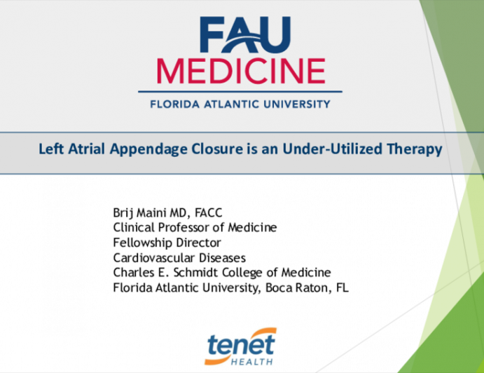 Left Atrial Appendage Closure is an Under-Utilized Therapy