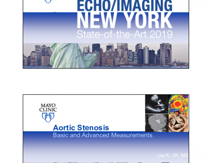 Aortic Stenosis - Basic and Advanced Measurements