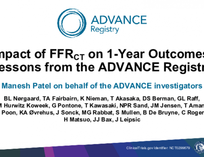 Impact of FFRCT on 1-Year Outcomes: Lessons from the ADVANCE Registry