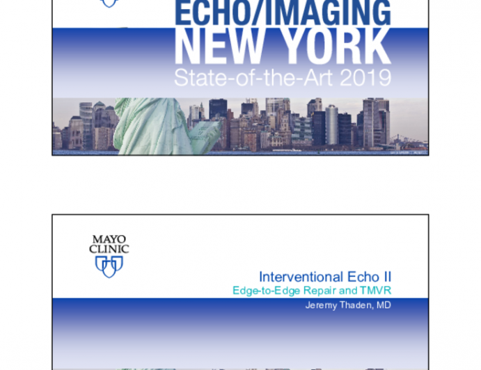 Interventional Echo II - Edge-to-Edge Repair and TMVR