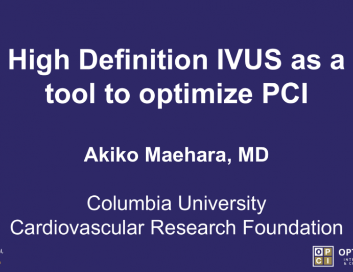 High Definition IVUS as a tool to optimize PCI