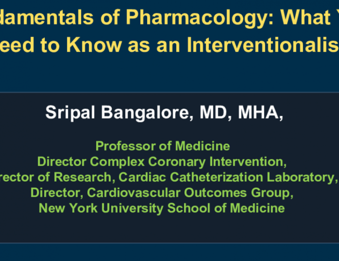 Fundamentals of Pharmacology: What You Need to Know as an Interventionalist
