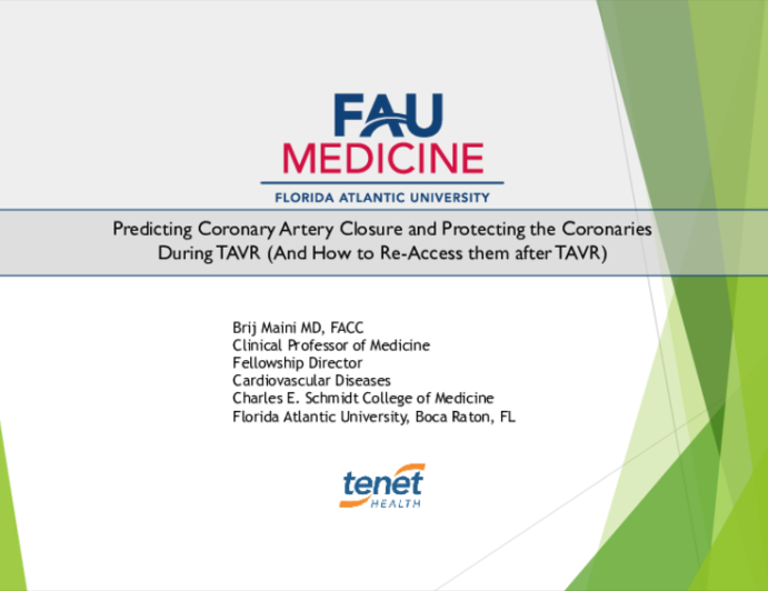 Predicting Coronary Artery Closure and Protecting the Coronaries During ...