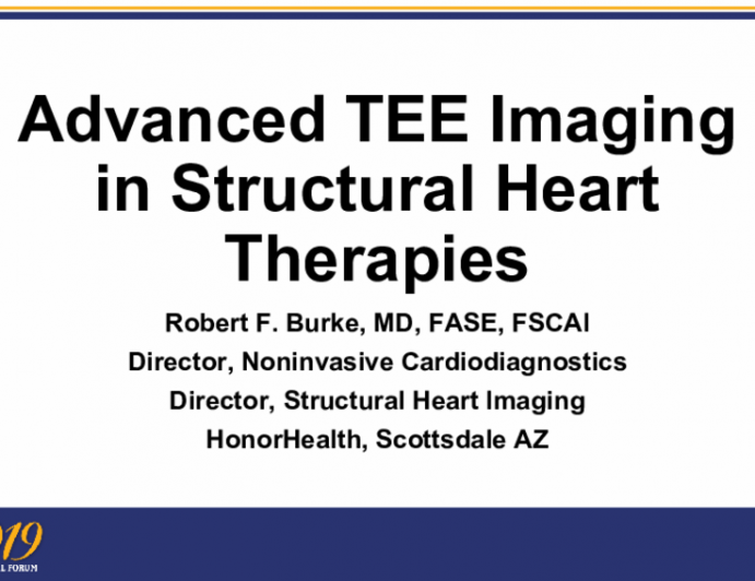 Advanced TEE Imaging in Structural Heart Therapies