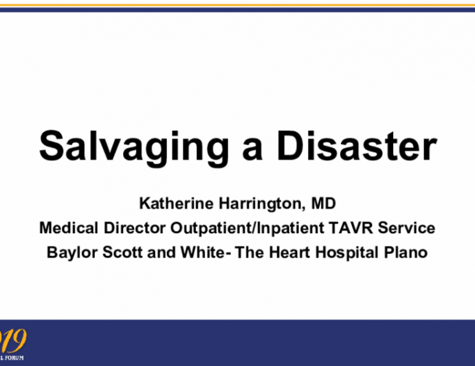 Salvaging a Disaster