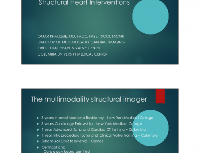 Multimodality Imaging for Structural Heart Interventions