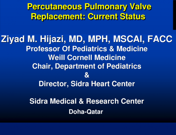 Percutaneous Pulmonary Valve Replacement: Current Status