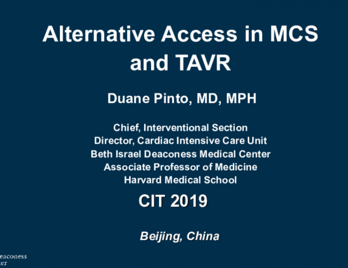 Alternative Access in MCS and TAVR