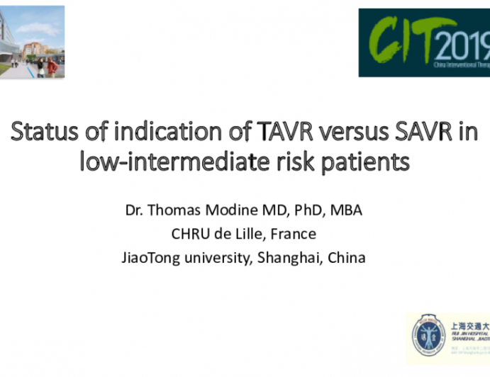 Status of indication of TAVR versus SAVR in low-intermediate risk patients