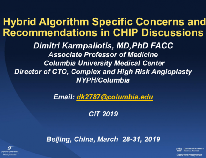 Hybrid Algorithm Specific Concerns and Recommendations in CHIP Discussions