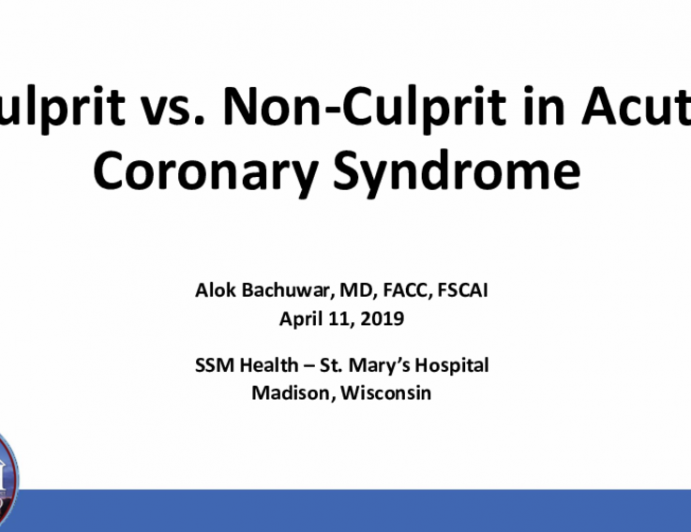Culprit vs. Non-Culprit in Acute Coronary Syndrome