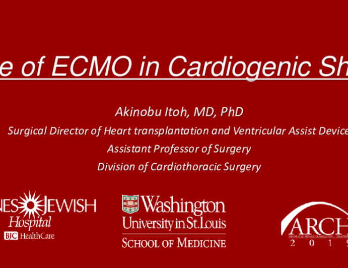Role of ECMO in Cardiogenic Shock