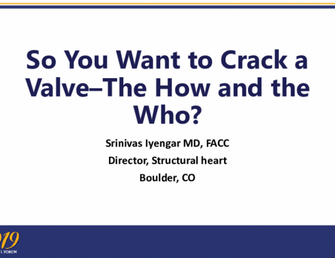 So You Want to Crack a Valve–The How and the Who?