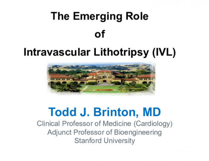 The Emerging Role  of  Intravascular Lithotripsy (IVL)