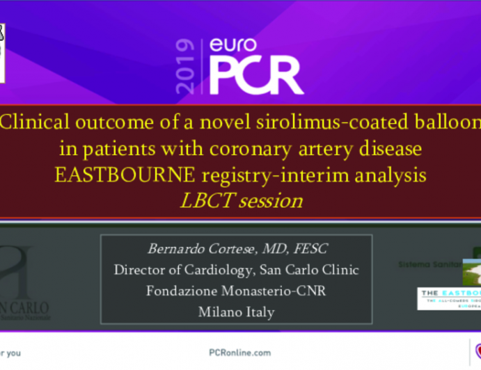 Clinical outcome of a novel sirolimus-coated balloon in patients with coronary artery disease EASTBOURNE registry-interim analysis LBCT session