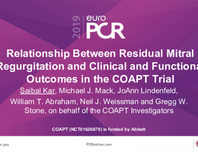 Relationship Between Residual Mitral Regurgitation and Clinical and Functional Outcomes in the COAPT Trial