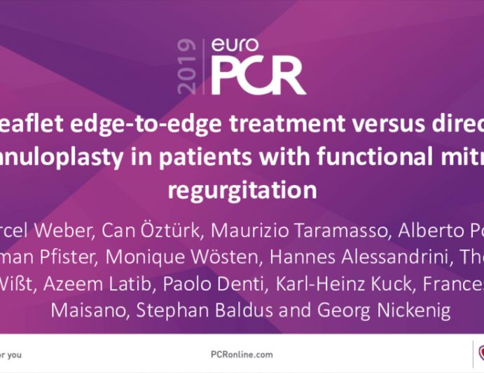 Leaflet edge-to-edge treatment versus direct annuloplasty in patients with functional mitral regurgitation