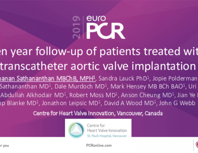 Ten year follow-up of patients treated with transcatheter aortic valve implantation