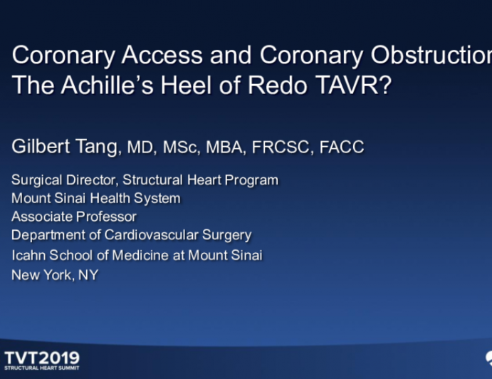 Coronary Access and Coronary Obstruction: The Achilles' Heel of Redo TAVR?