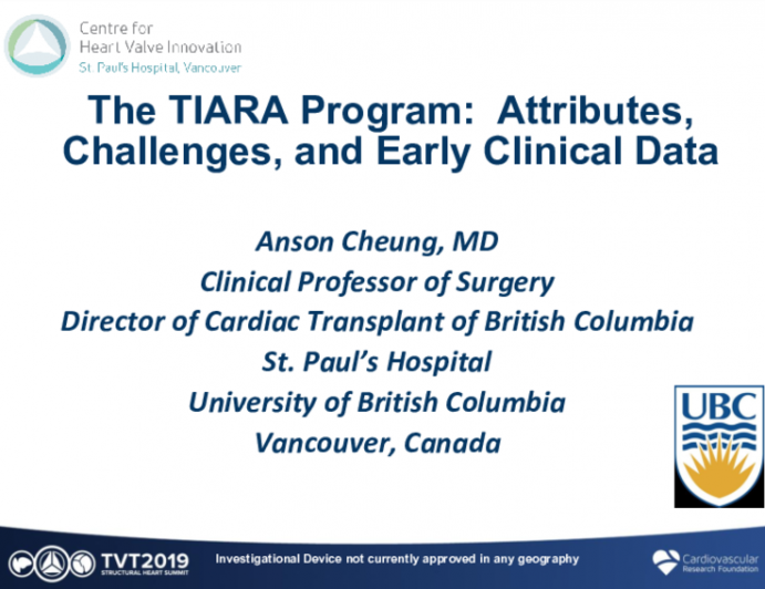 The TIARA Program: Attributes, Challenges, and Early Clinical Data