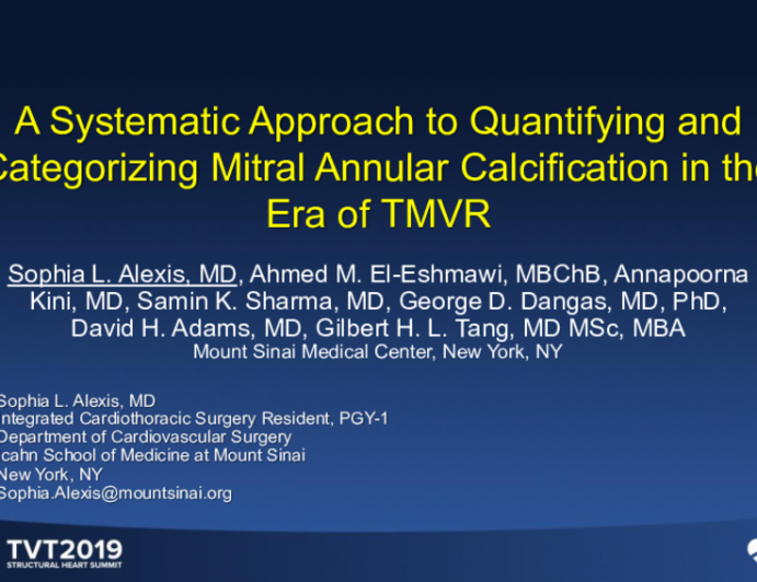 A Systematic Approach to Quantifying and Categorizing Mitral Annular Calcification in the Era of TMVR