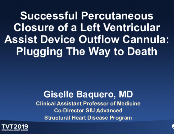 Successful Emergent Percutaneous Closure of a Left Ventricular Assist Device Outflow Graft: Plugging the Way to Death as a Bridge to Pump Exchange