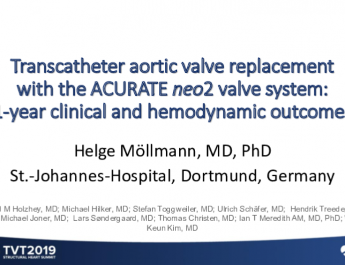 Transcatheter Aortic Valve Replacement With the ACURATE Neo2 Valve System: 1-Year Clinical and Hemodynamic Outcomes