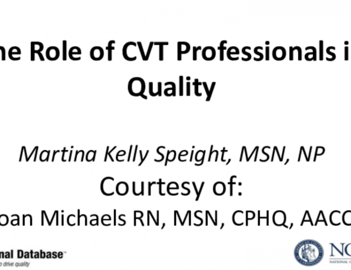 TVT Registry: The Role of CVT Professionals in Quality
